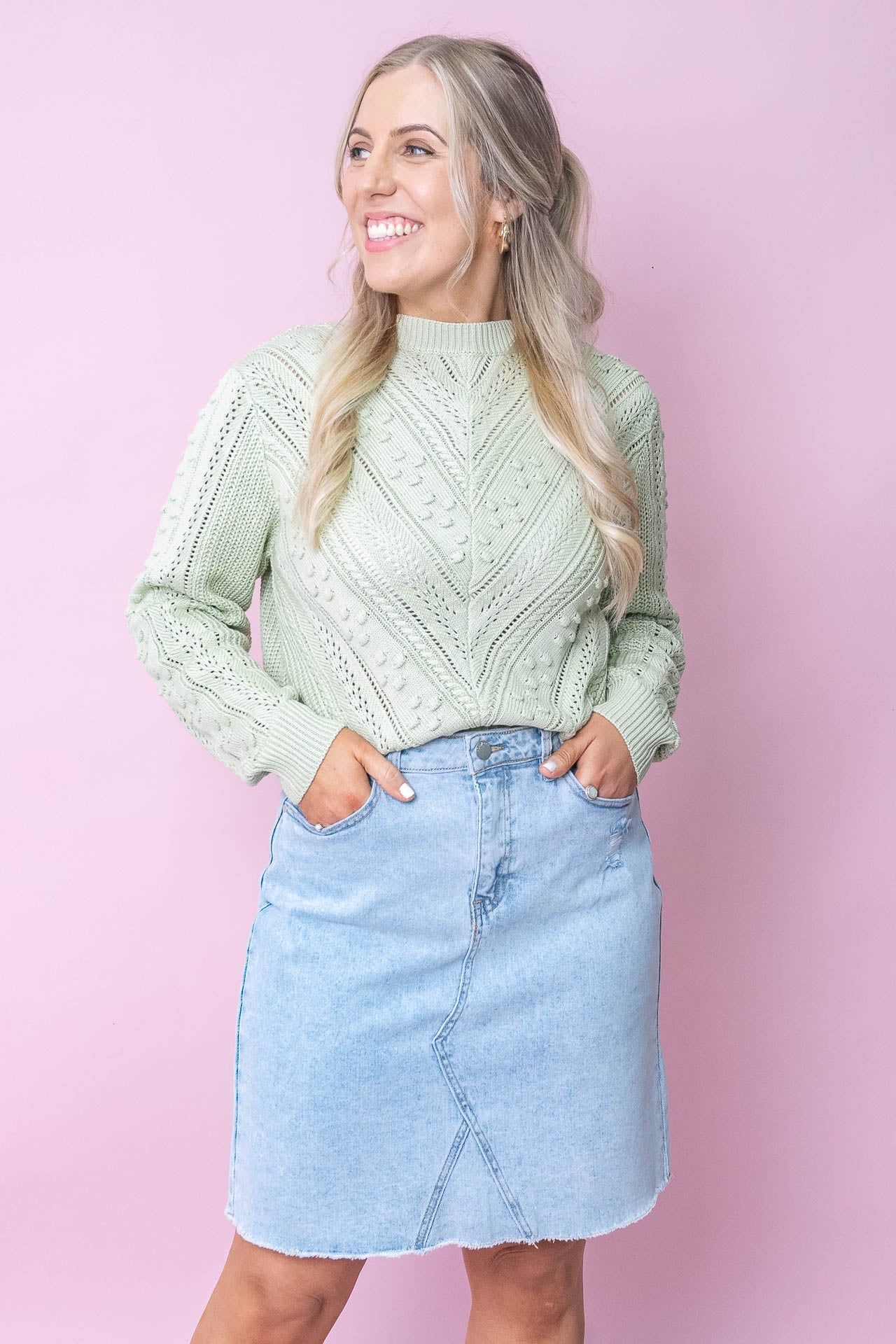 Belle Skirt in Light Denim - Foxwood