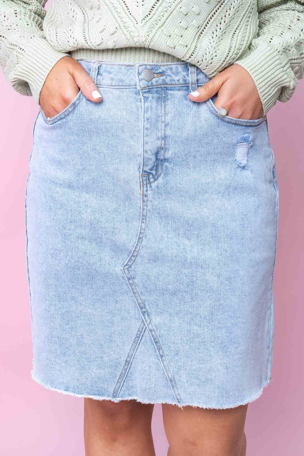 Belle Skirt in Light Denim - Foxwood