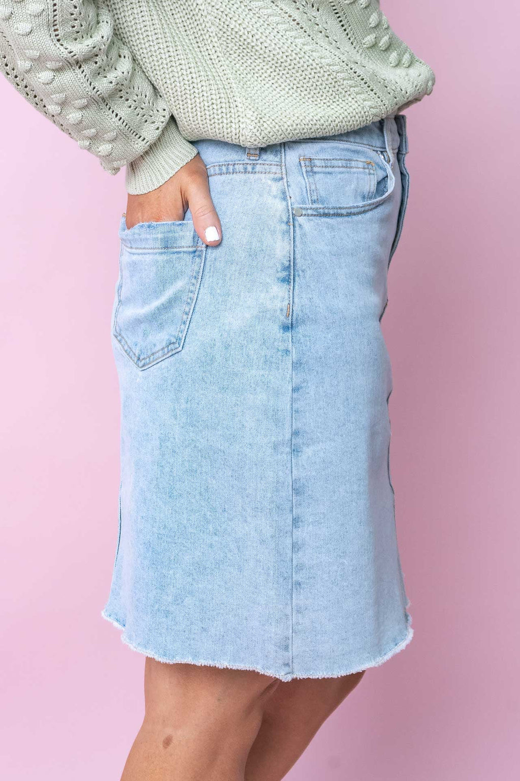 Belle Skirt in Light Denim - Foxwood