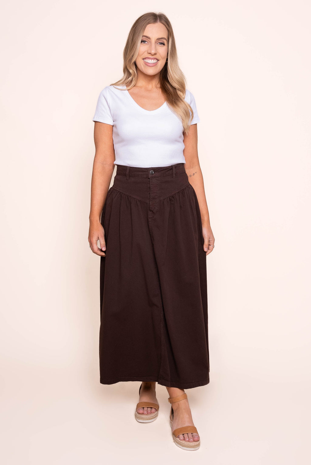 Arlo Maxi Skirt in Brown - All About Eve