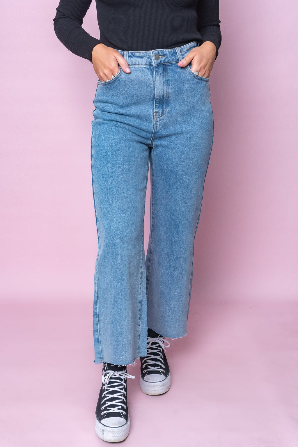 Charlie High Rise Wide Leg Heritage Jeans in Denim - All About Eve