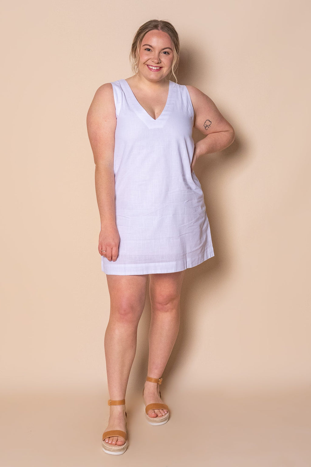 AAE Essential Mini Dress in White - All About Eve