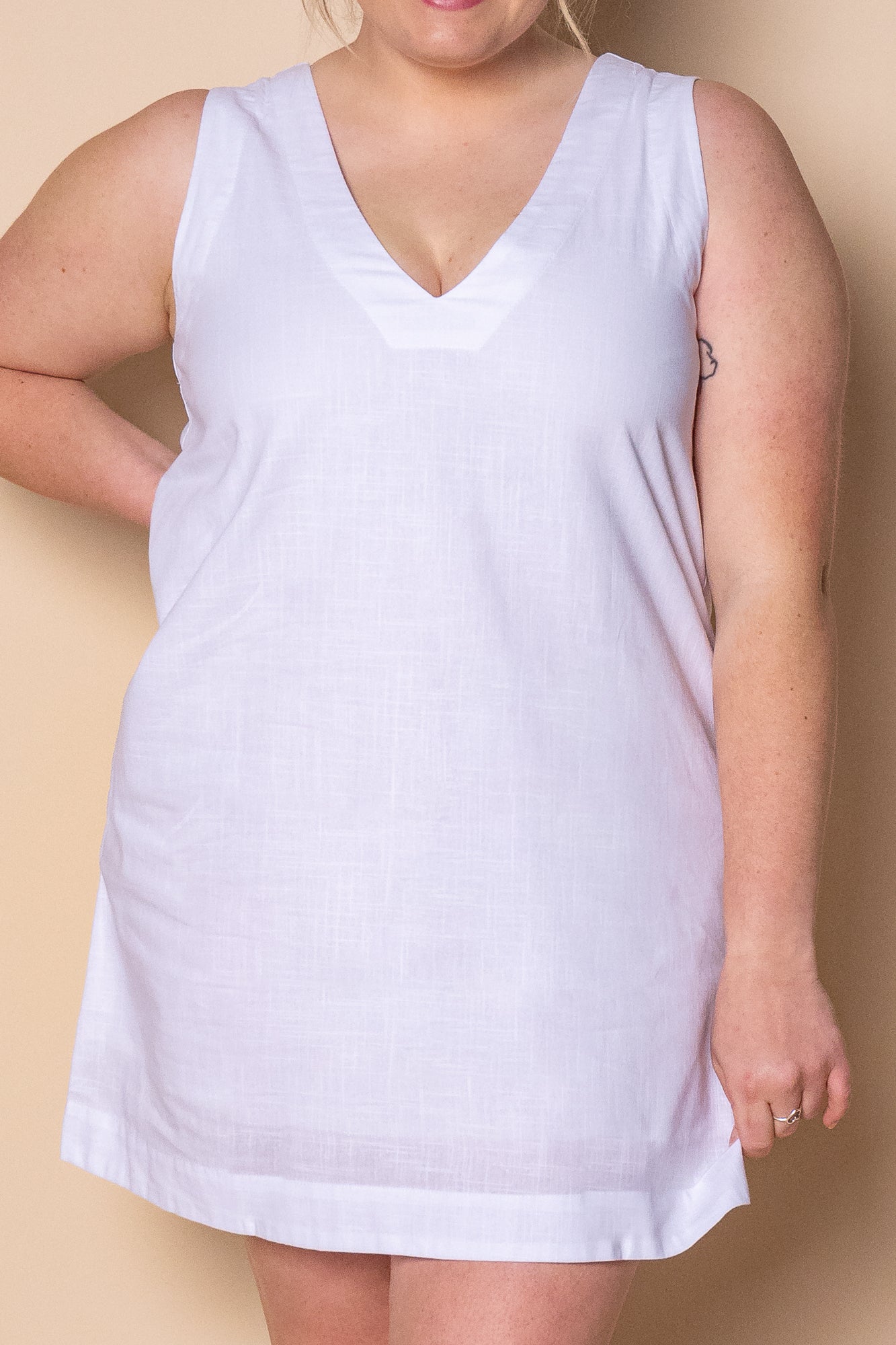 AAE Essential Mini Dress in White - All About Eve