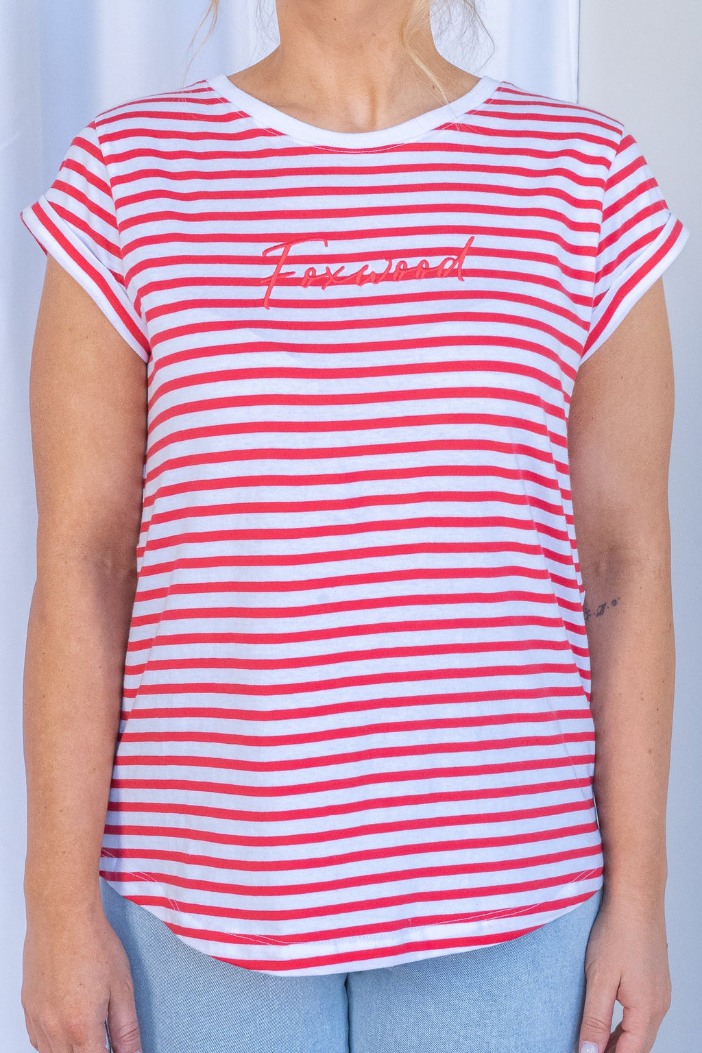 Signature Stripe Tee in Cayenne - Foxwood