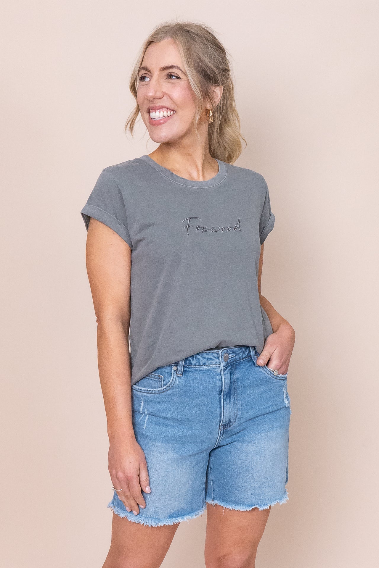 Signature Tee in Charcoal - Foxwood