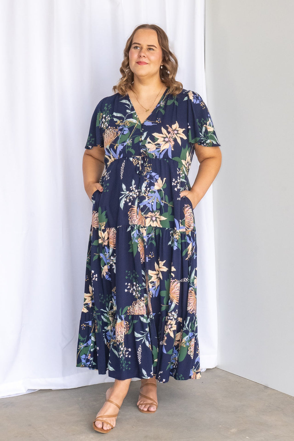 Wildflower Maxi Dress in Navy