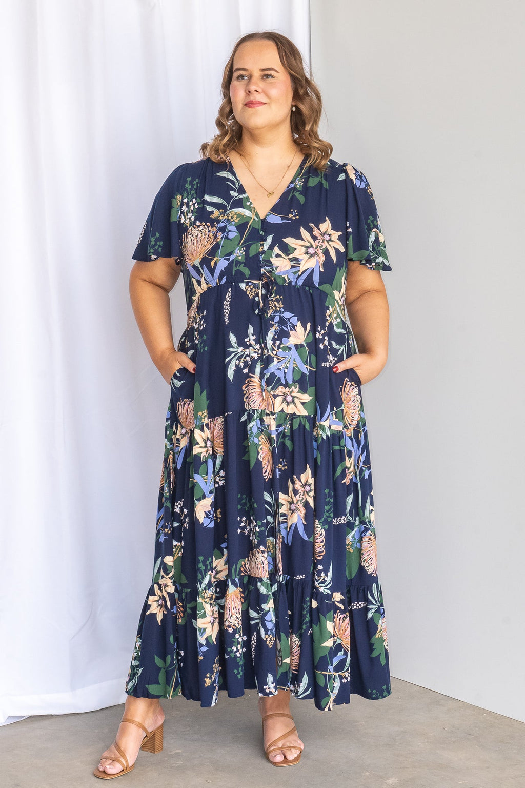 Wildflower Maxi Dress in Navy