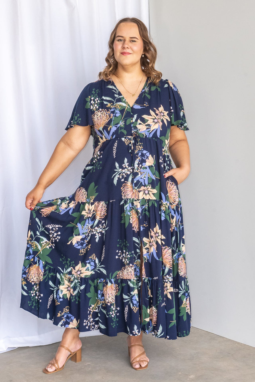 Wildflower Maxi Dress in Navy