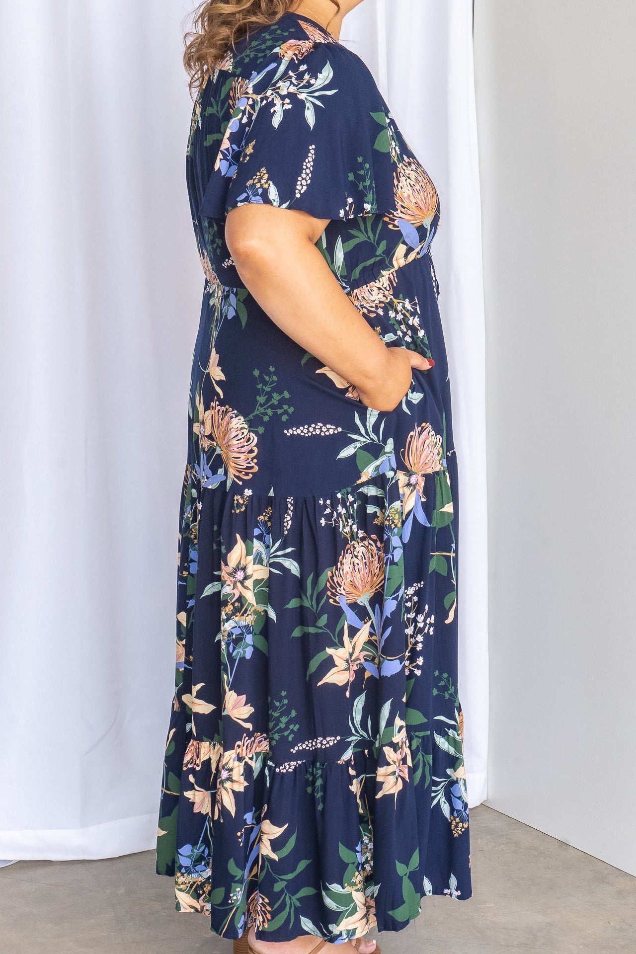 Wildflower Maxi Dress in Navy