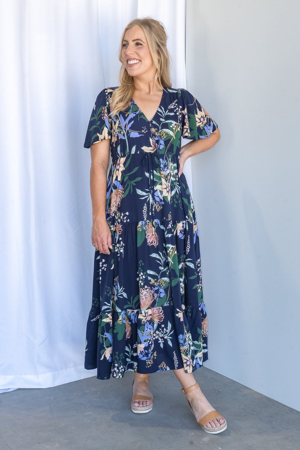 Wildflower Maxi Dress in Navy