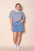 Hutch Stripe Tee in White - Foxwood