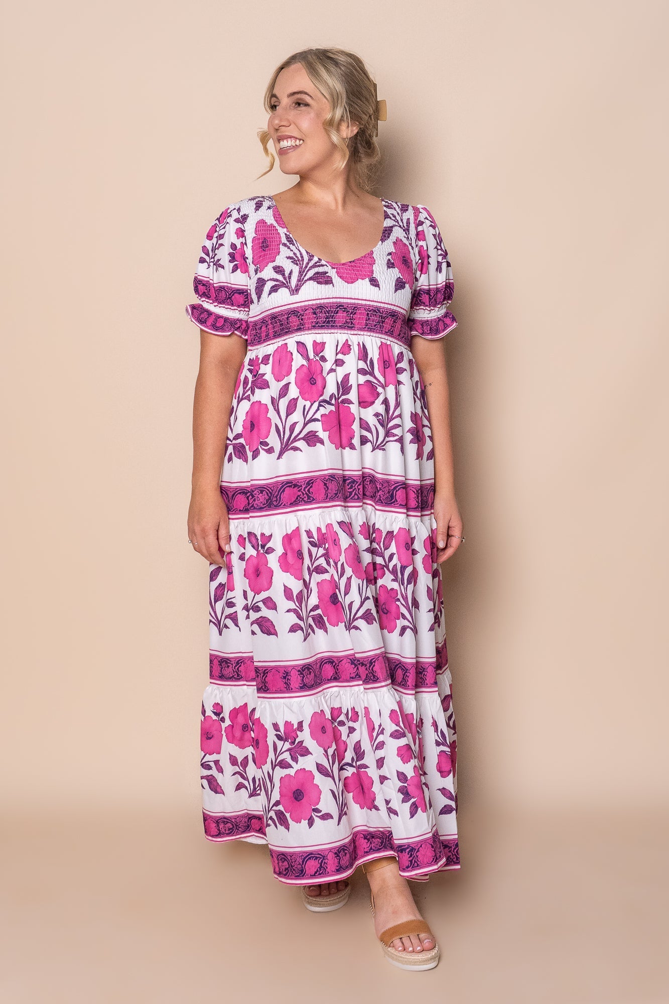 Nyssa Floral Maxi Dress in White