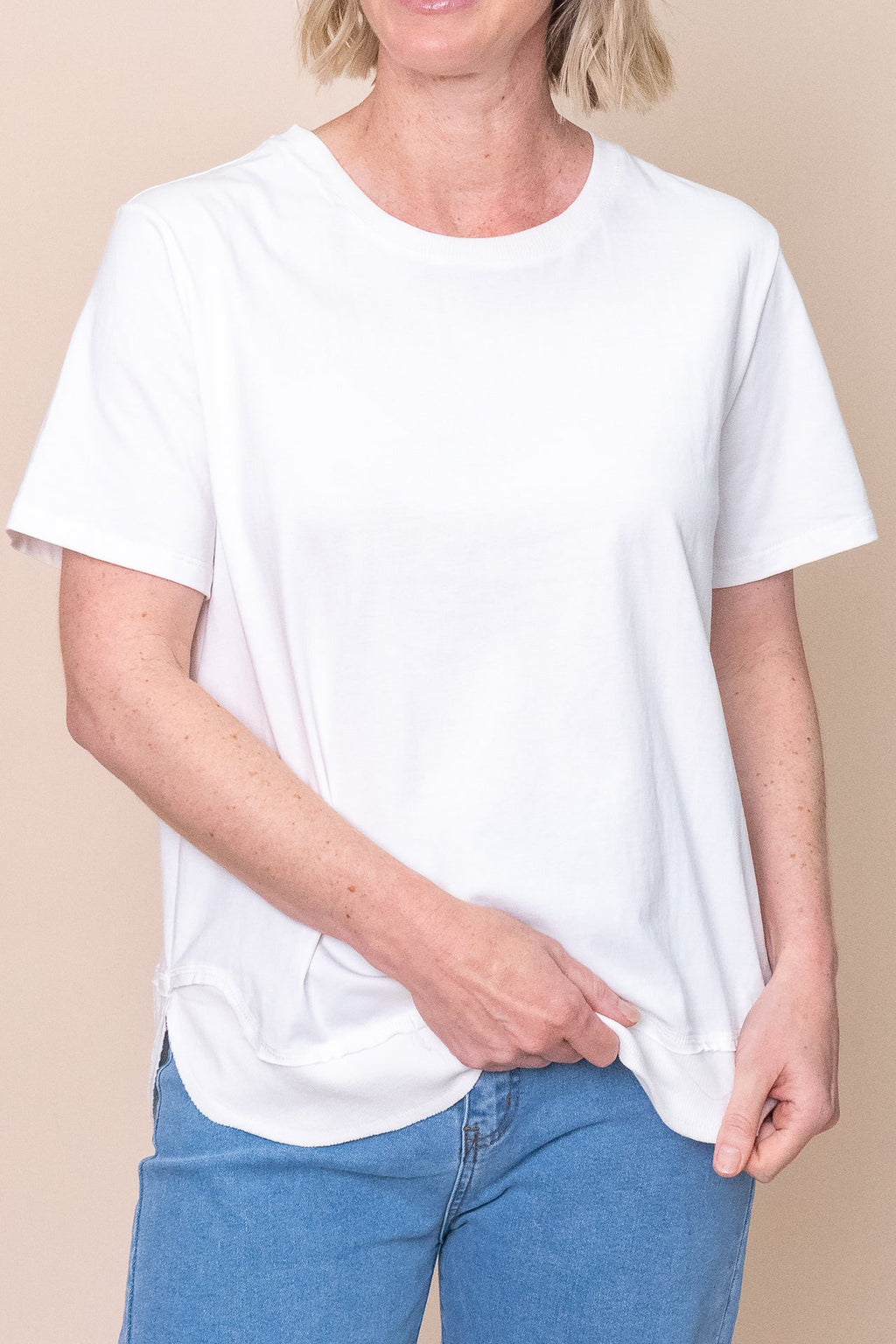 Farrah SS Tee in White - Foxwood