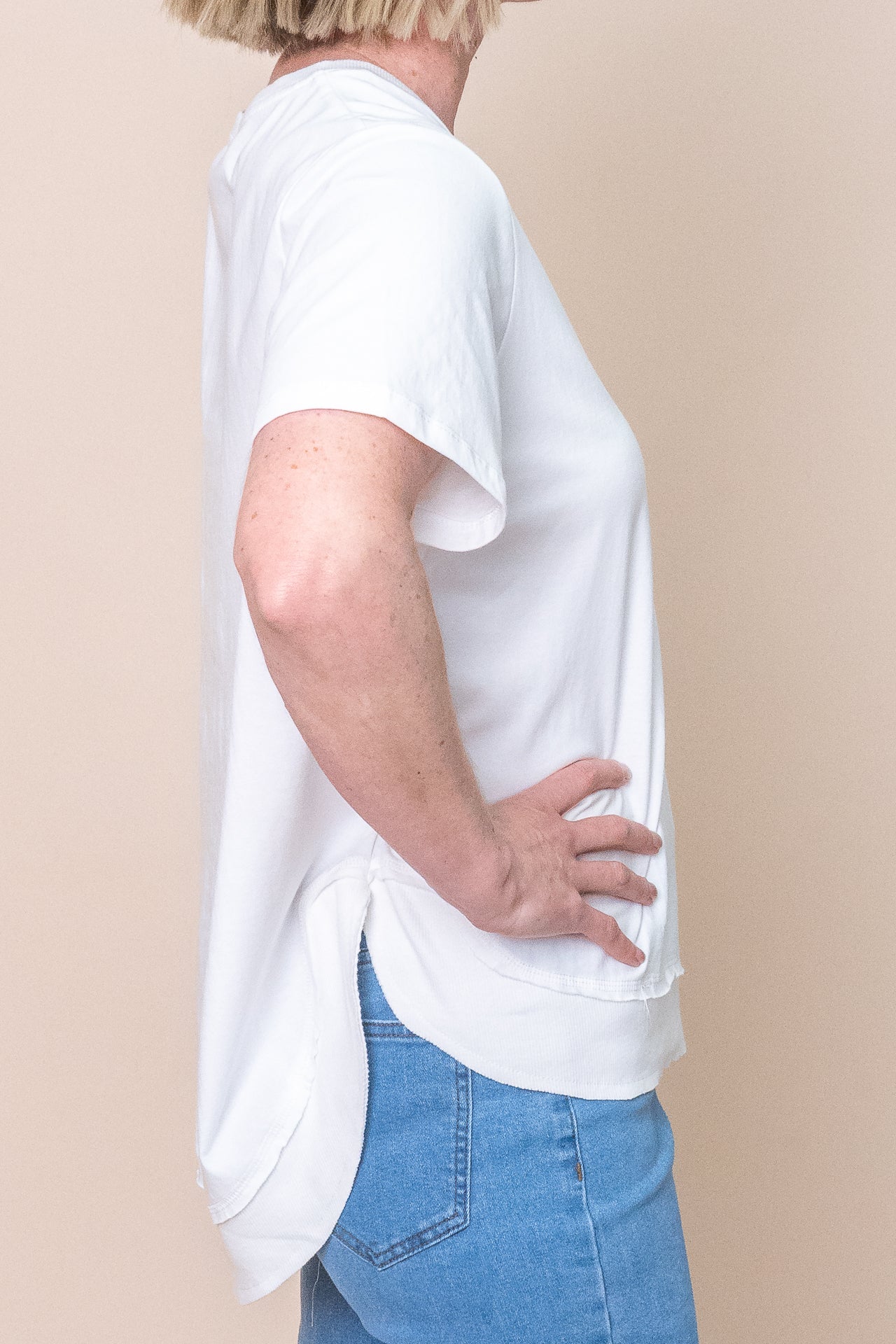 Farrah SS Tee in White - Foxwood