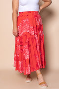 Odette Midi Skirt in Red