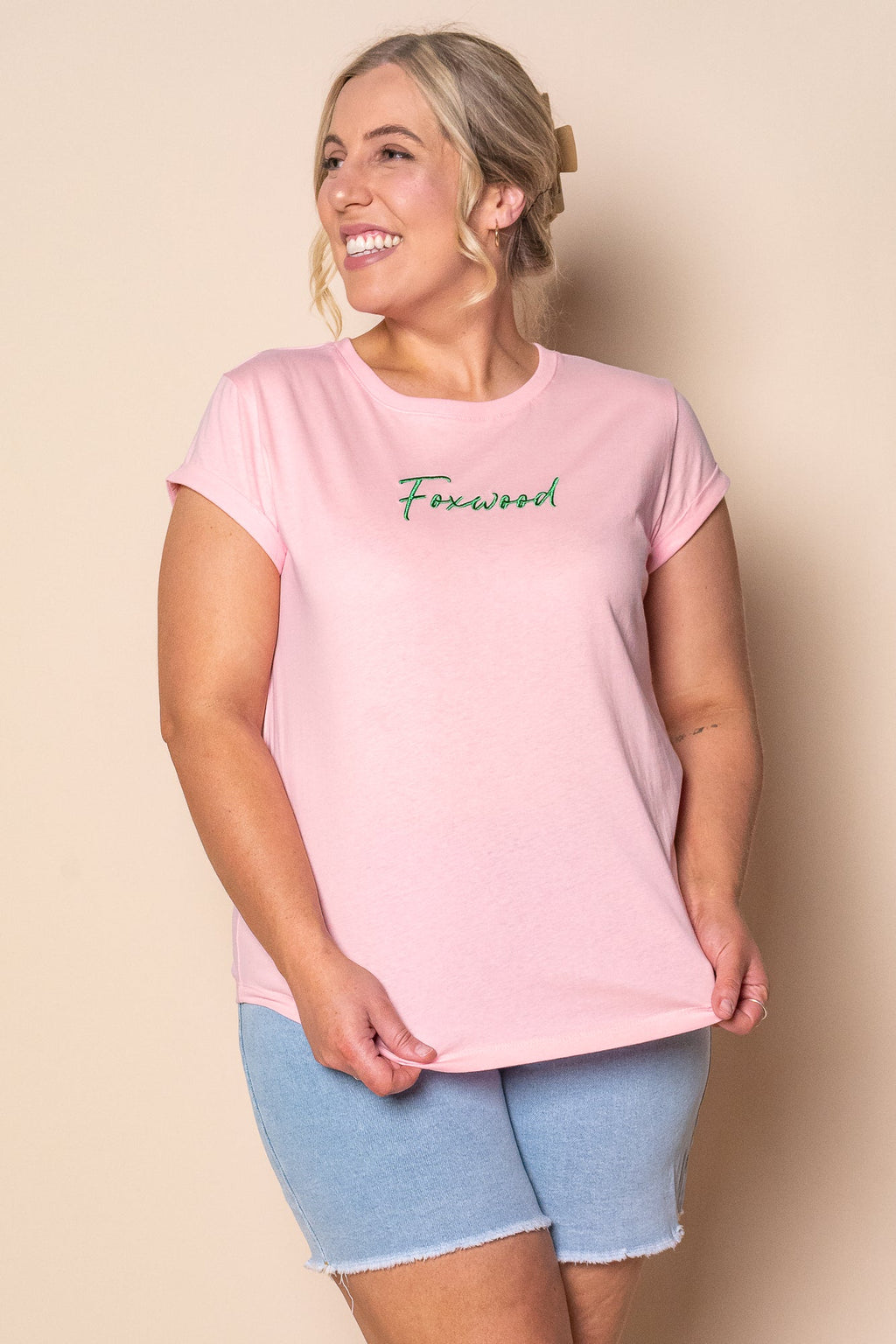 Signature Contrast Tee in Pink - Foxwood