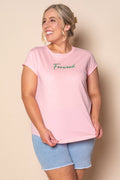 Signature Contrast Tee in Pink - Foxwood