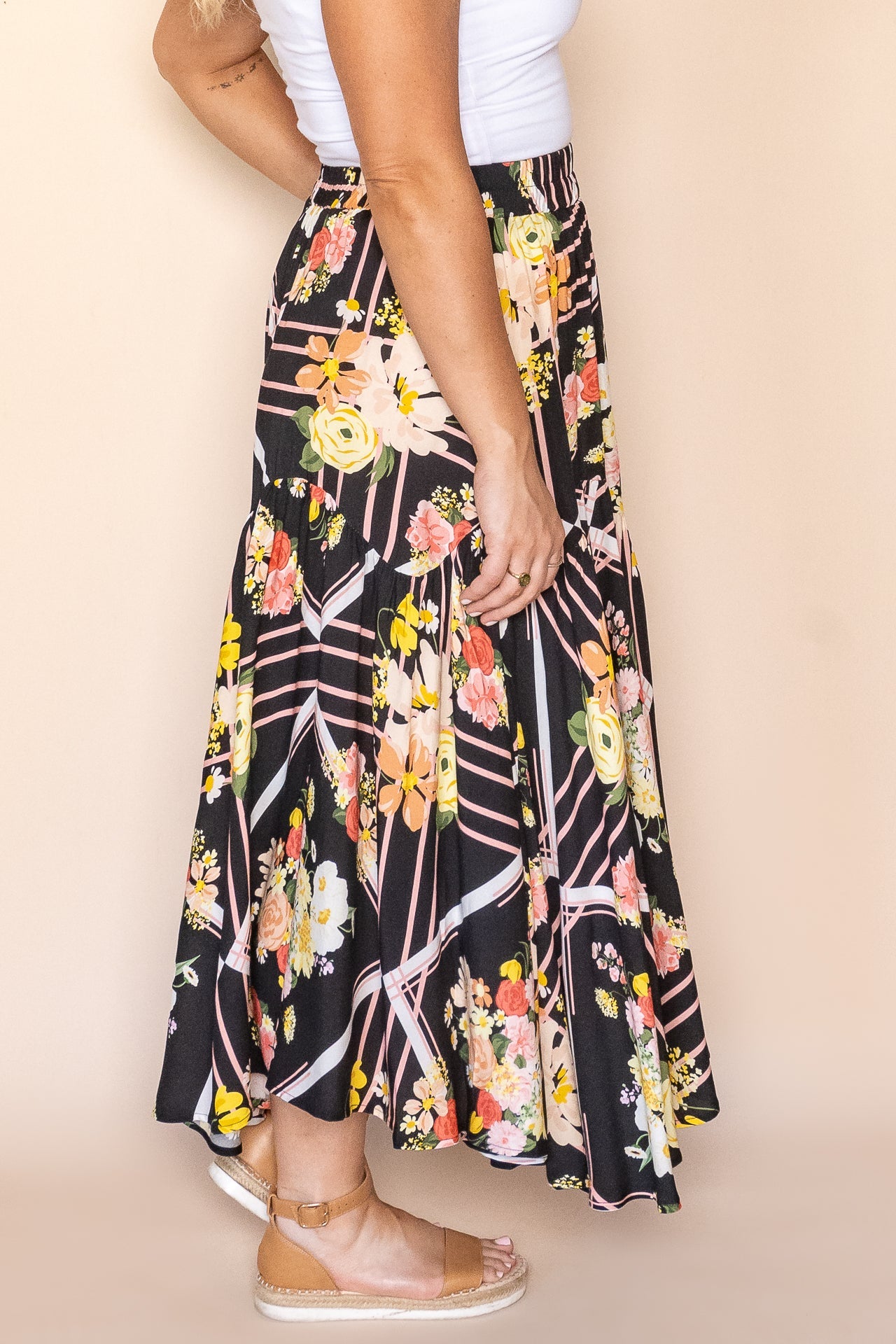 Florentina Midi Skirt in Black