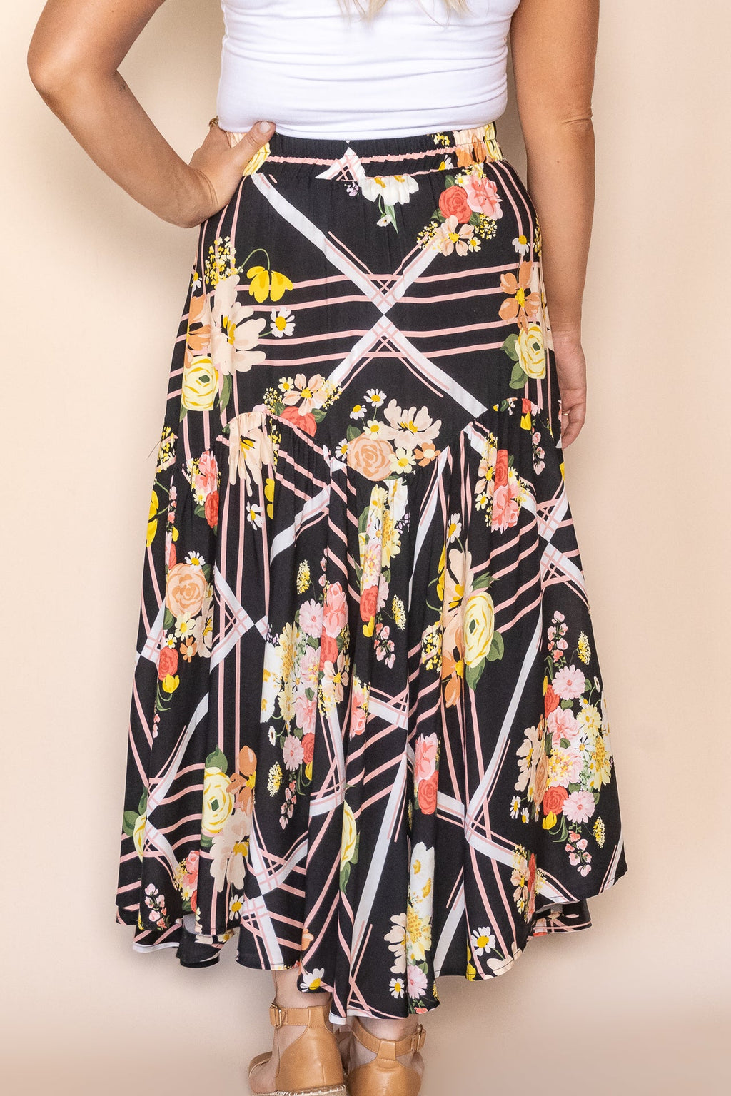 Florentina Midi Skirt in Black