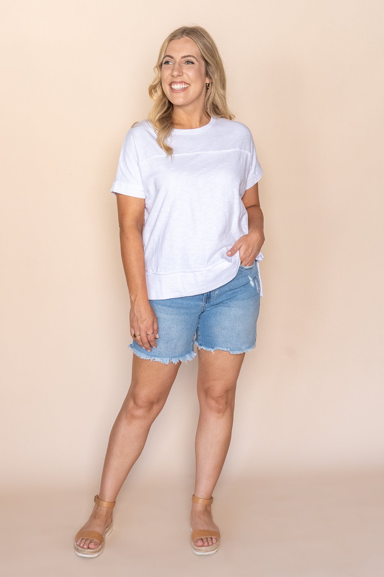 Allison Tee in White - Foxwood