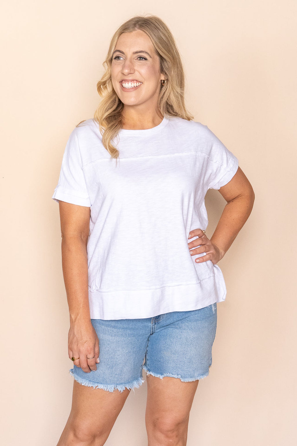 Allison Tee in White - Foxwood