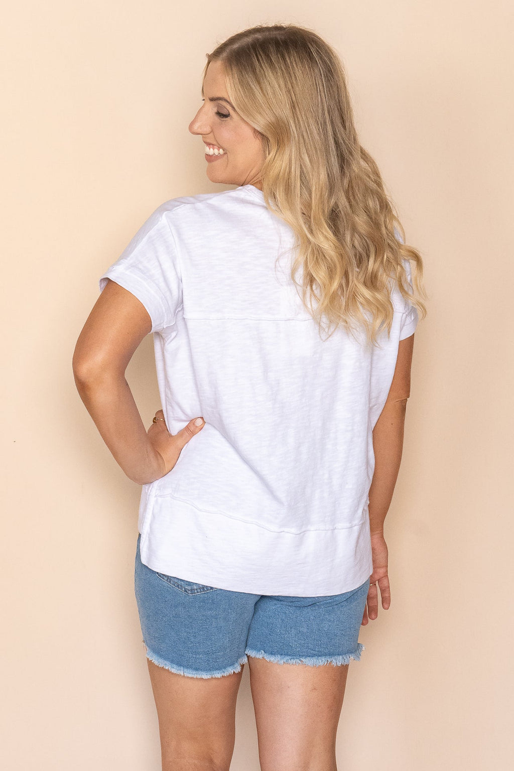 Allison Tee in White - Foxwood