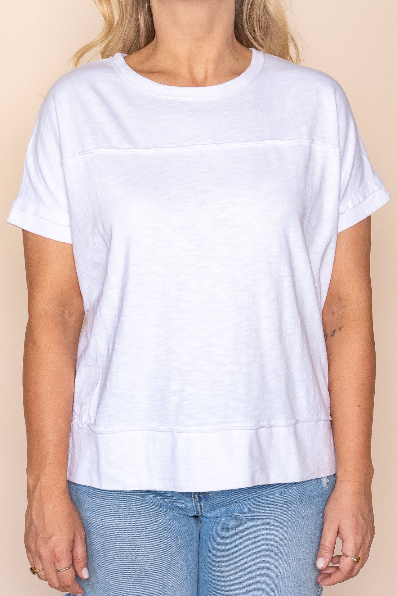 Allison Tee in White - Foxwood