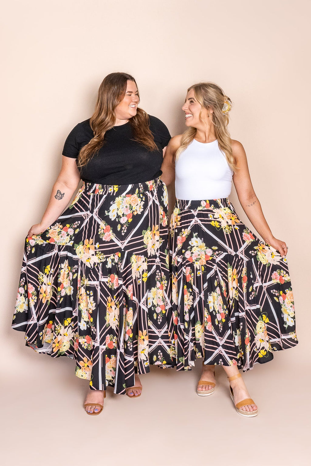 Florentina Midi Skirt in Black