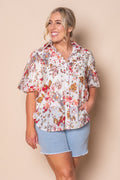 Steph Floral Top in White