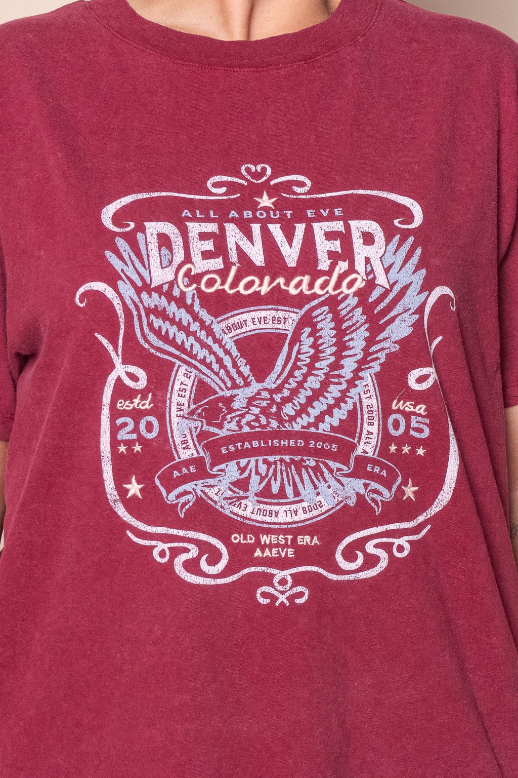 Old West Era Box Tee in Wine - All About Eve