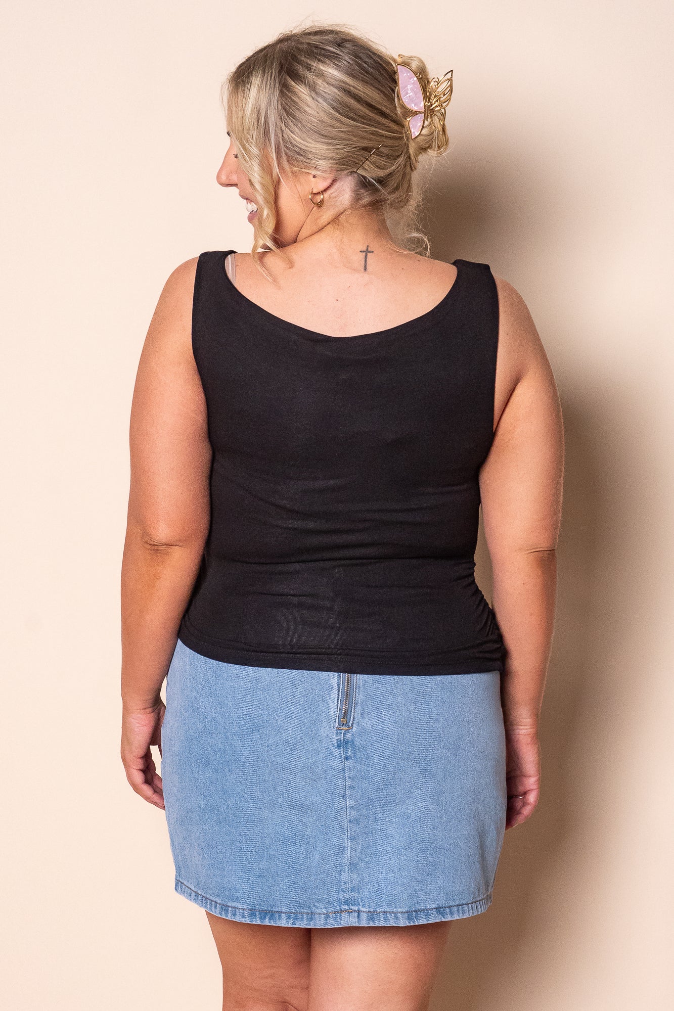 Kylie Off Shoulder Top in Black - All About Eve