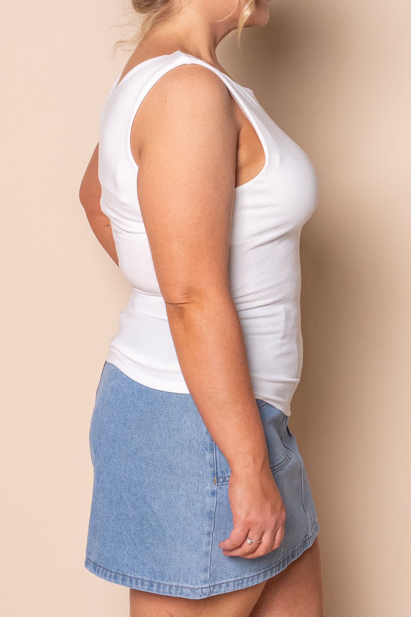 Kylie Off Shoulder Top in Vintage White - All About Eve