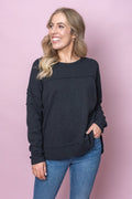 Jayne Throw On Top in Black - Foxwood