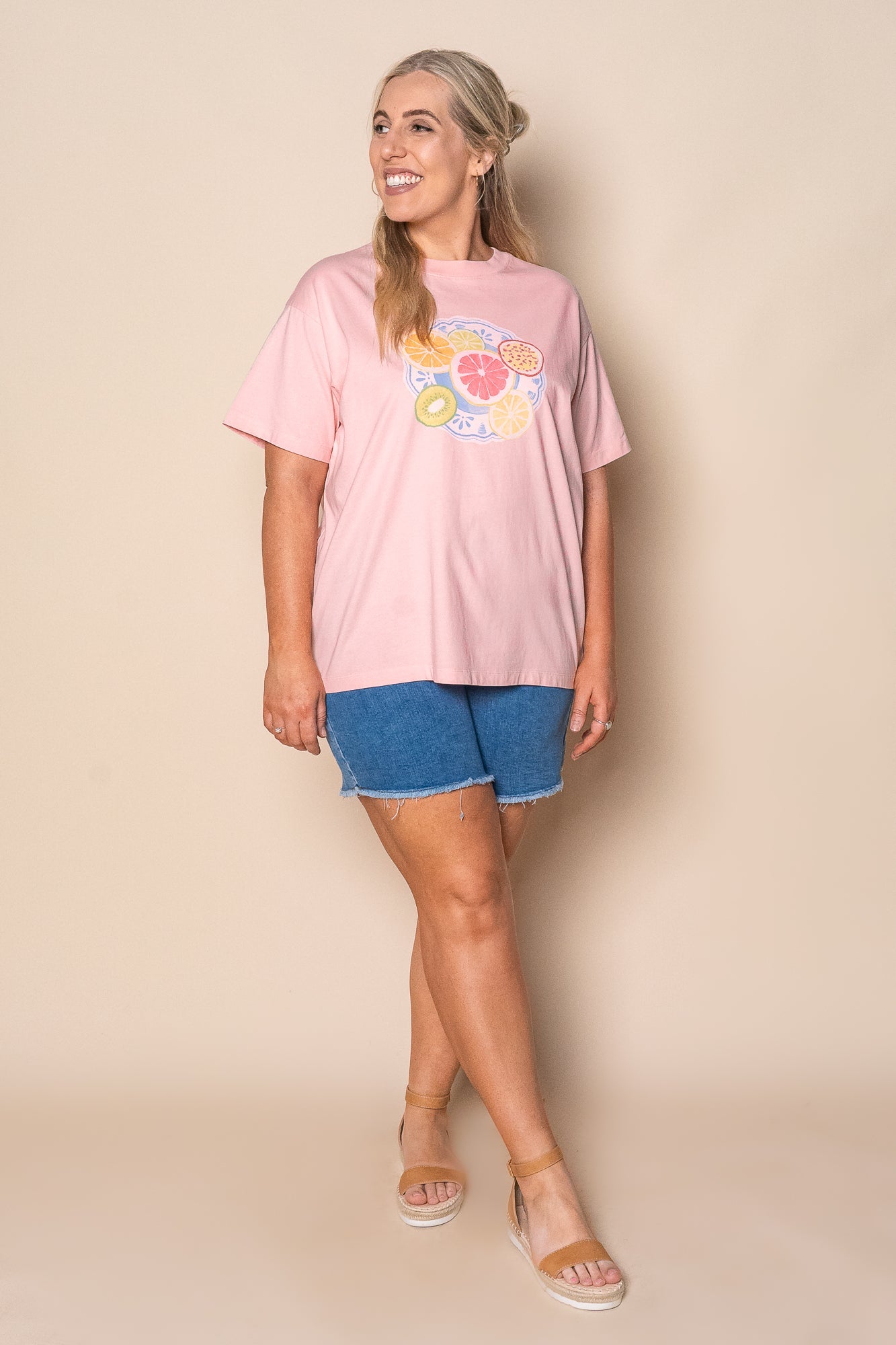 Fruit Salad Relaxed Tee in Pink - All About Eve