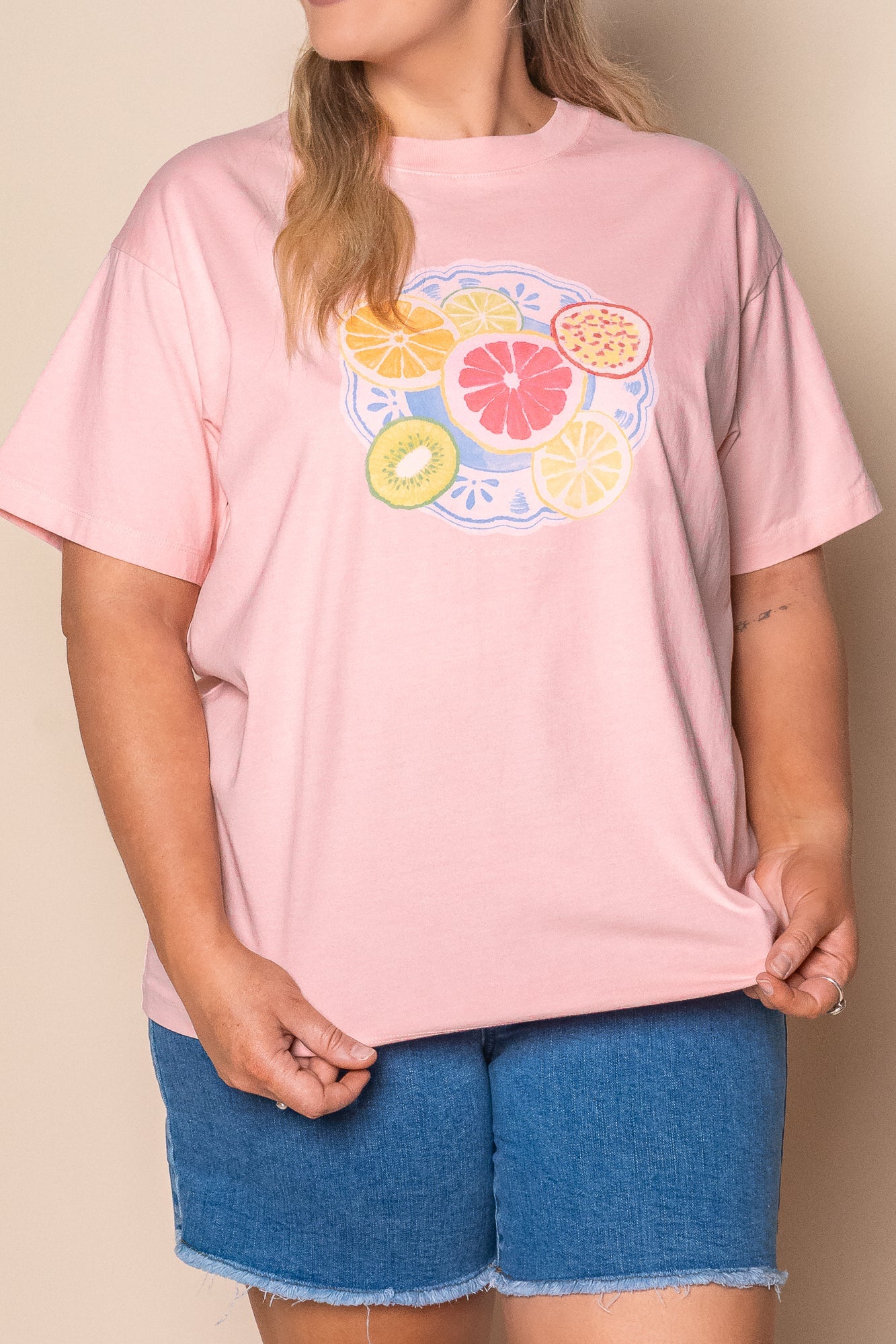 Fruit Salad Relaxed Tee in Pink - All About Eve
