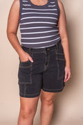 Balmy Denim Shorts in Washed Black - Foxwood