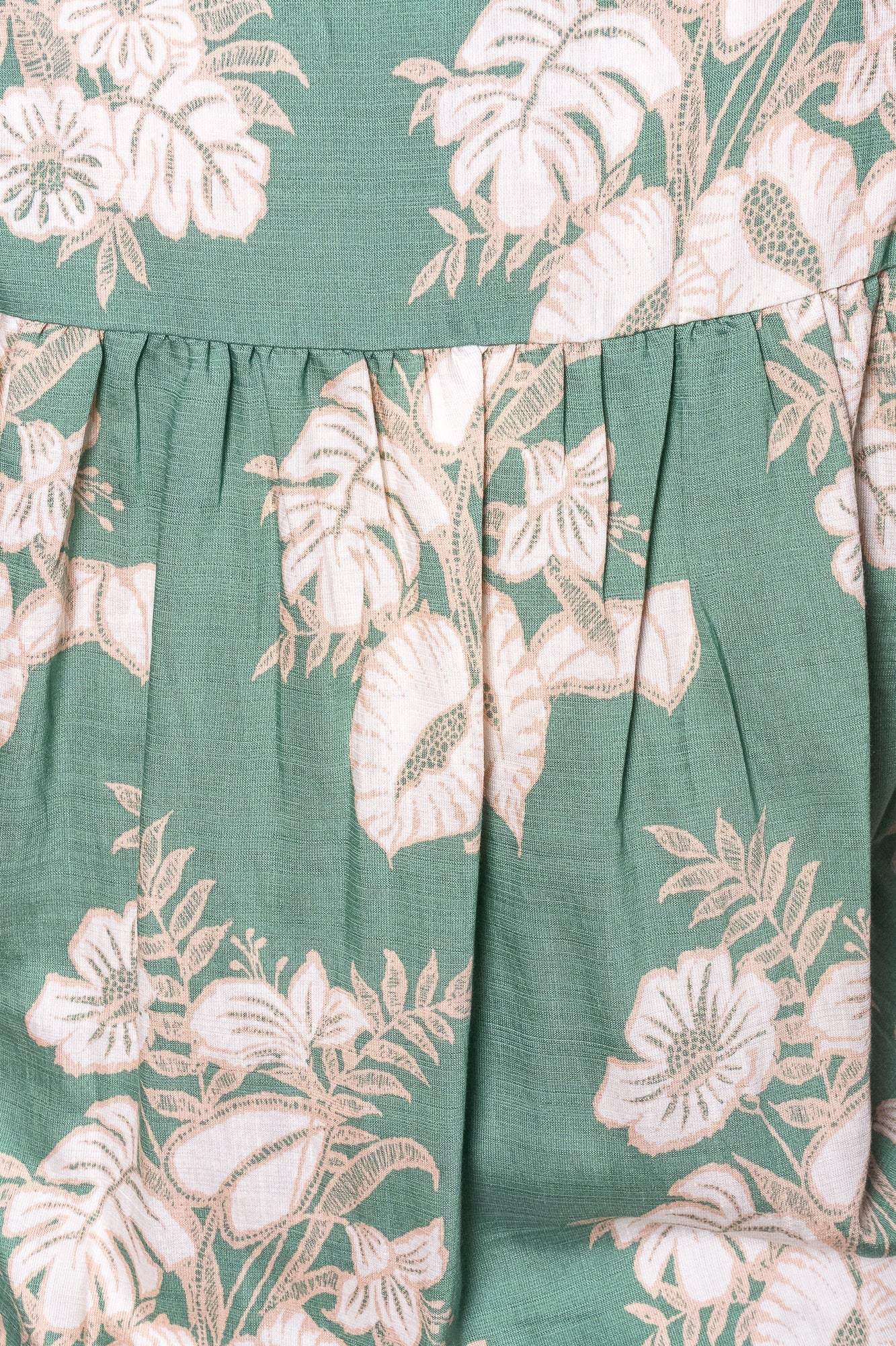 Mable Floral Border Top in Emerald