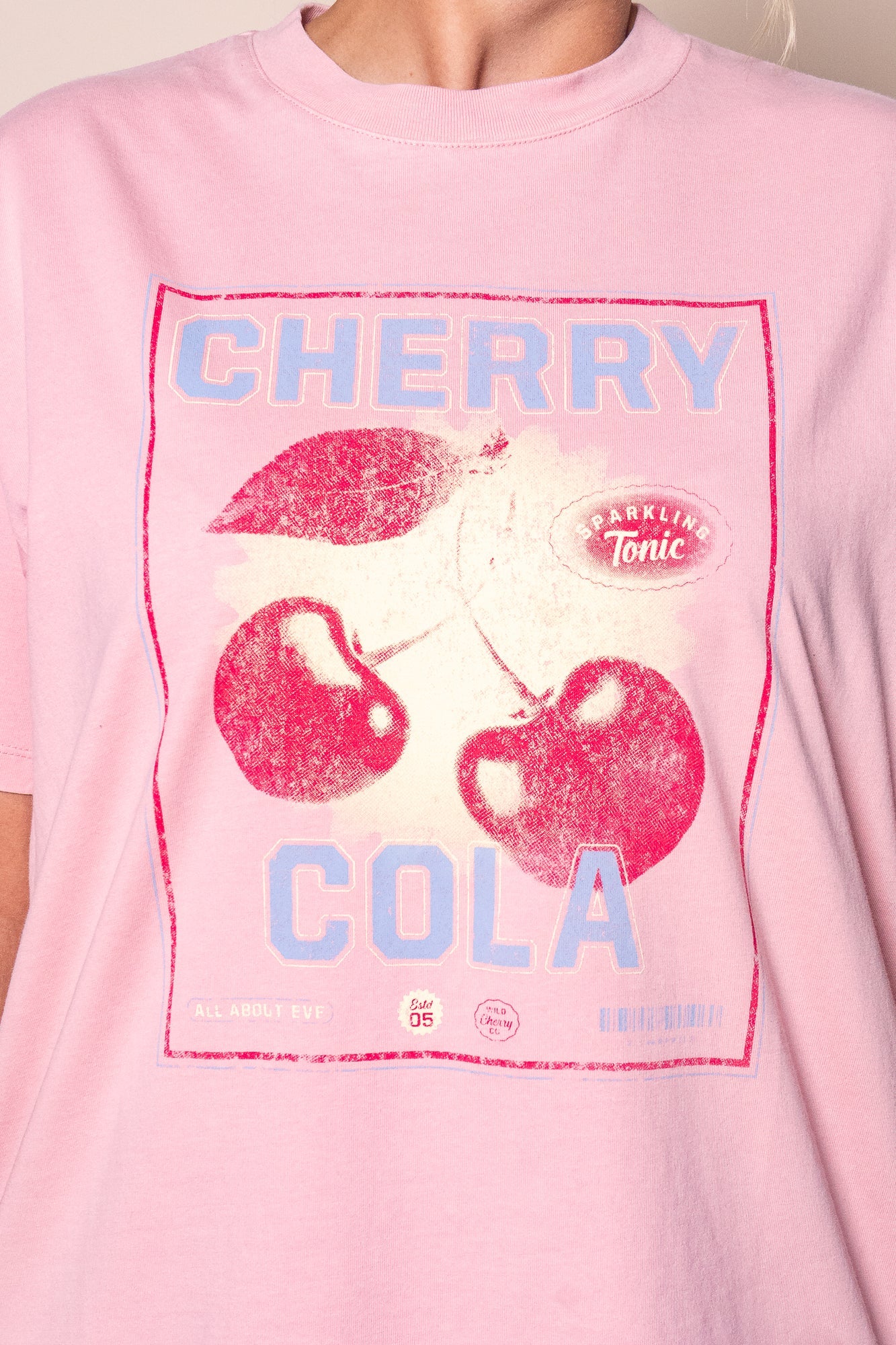 Wild Cherry Relaxed Tee in Pale Pink - All About Eve