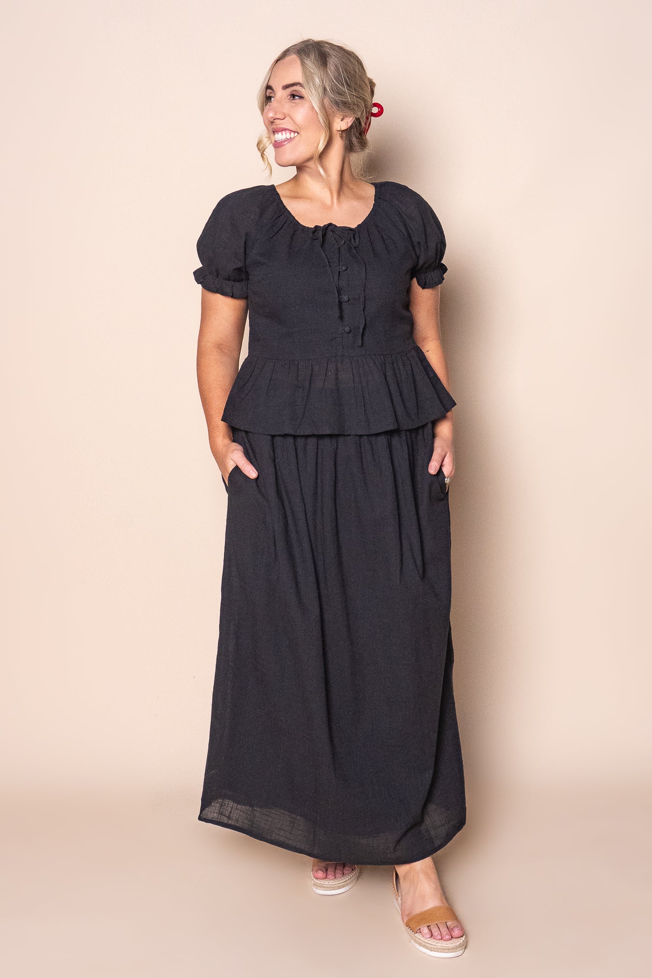 Tiana Top in Black - Foxwood