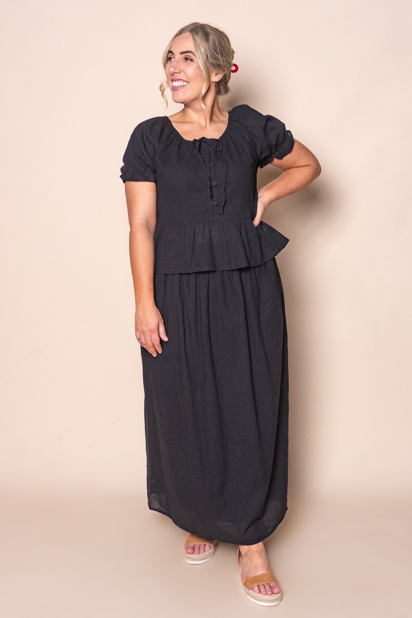 Tiana Top in Black - Foxwood