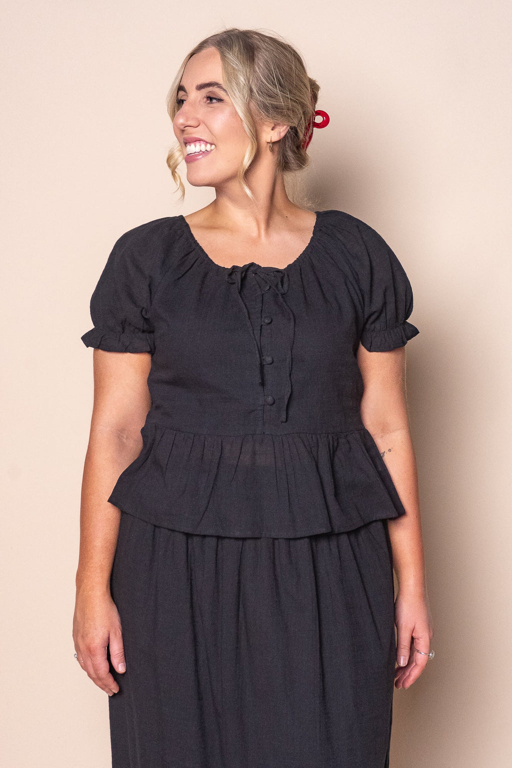 Tiana Top in Black - Foxwood