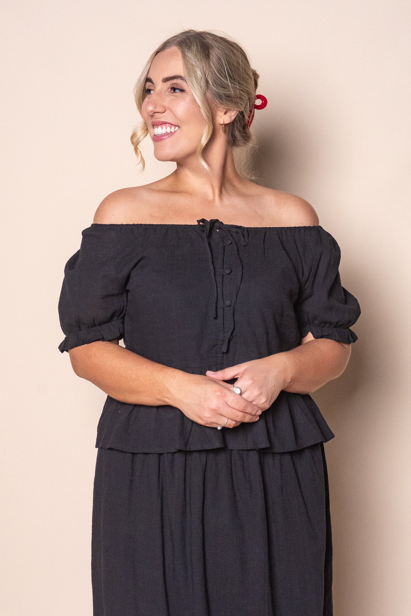 Tiana Top in Black - Foxwood