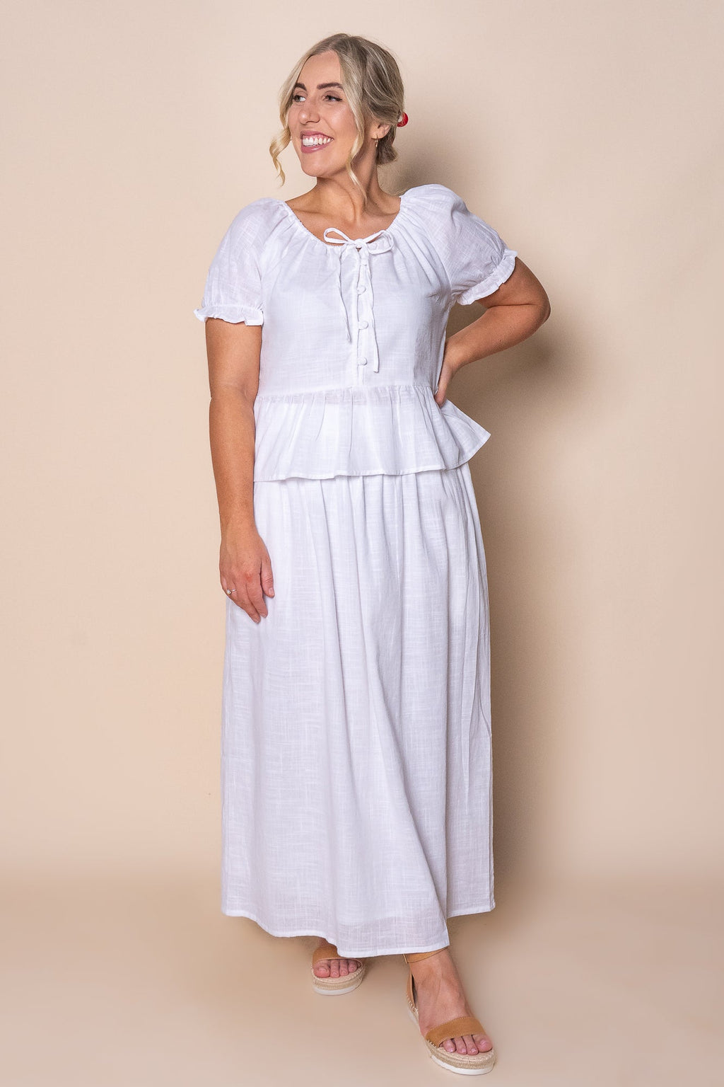 Tiana Skirt in White - Foxwood