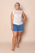 Chilli Knit Top in Vintage White - Foxwood