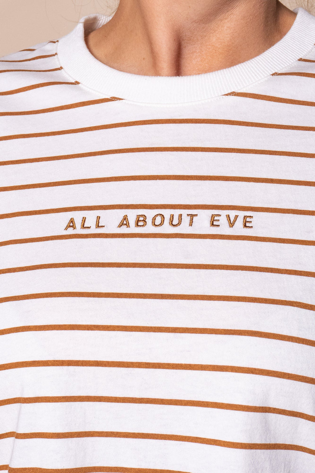 AAE Washed Stripe Tee in Cinnamon - All About Eve