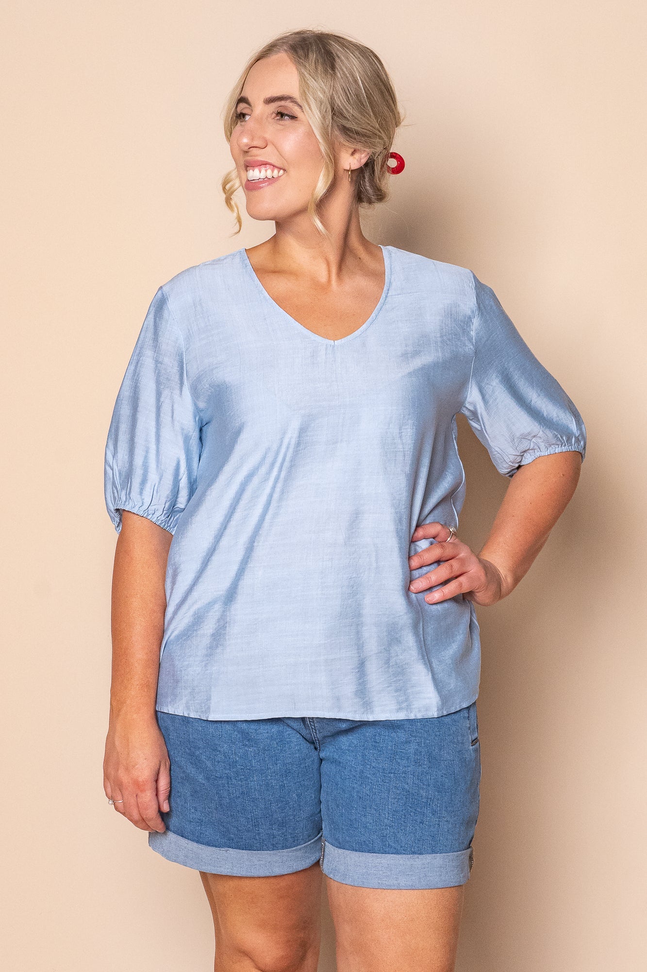 Quenby Top in Baby Blue