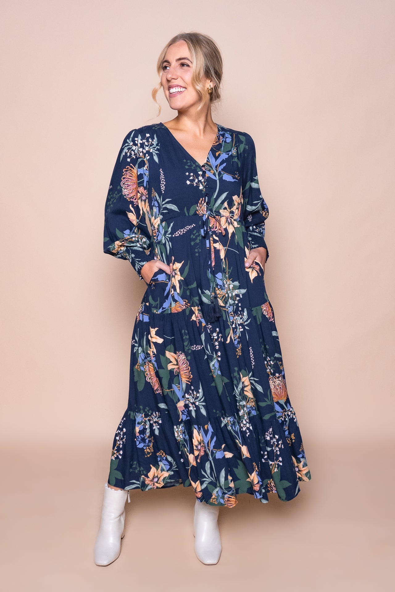 Jacinda Maxi Dress in Navy