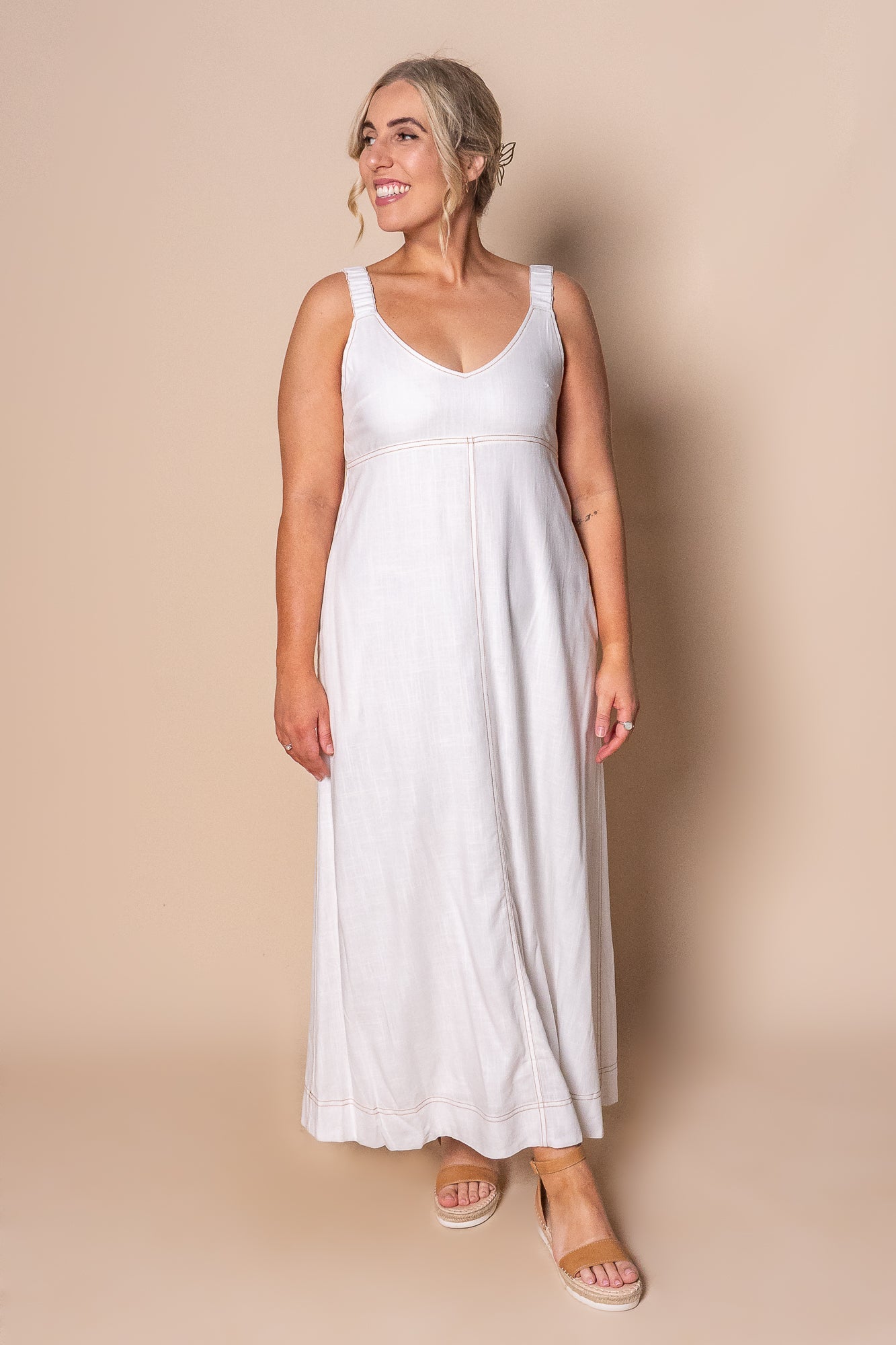 Stefania Maxi Dress in White