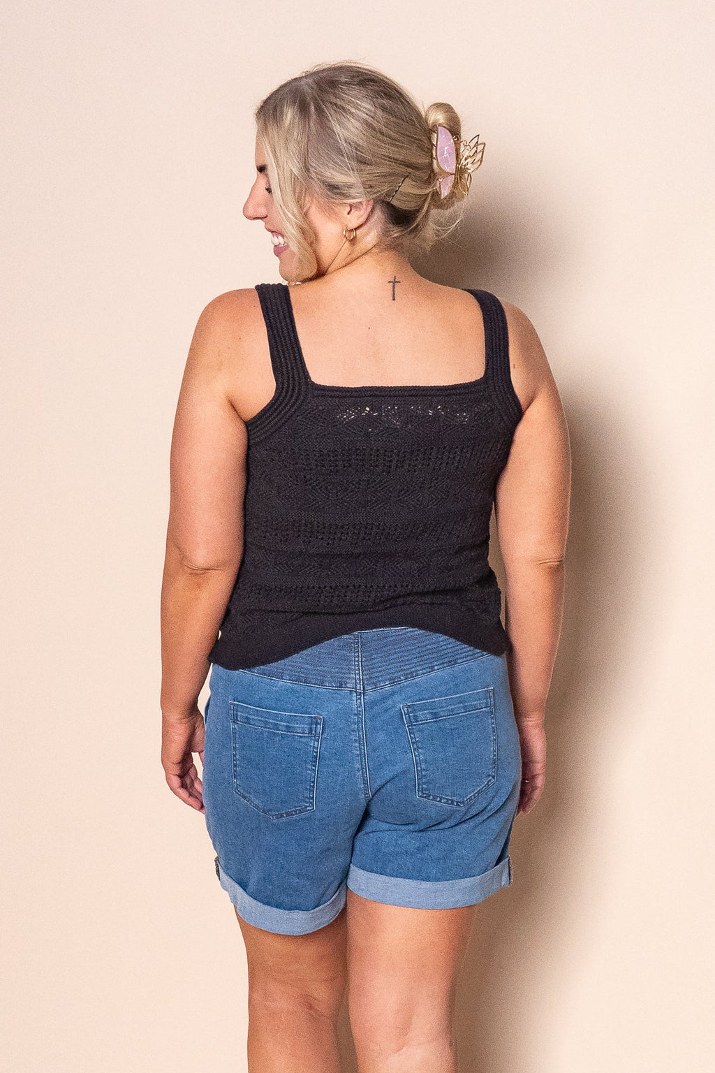 Polperro Knit Top in Black - Foxwood