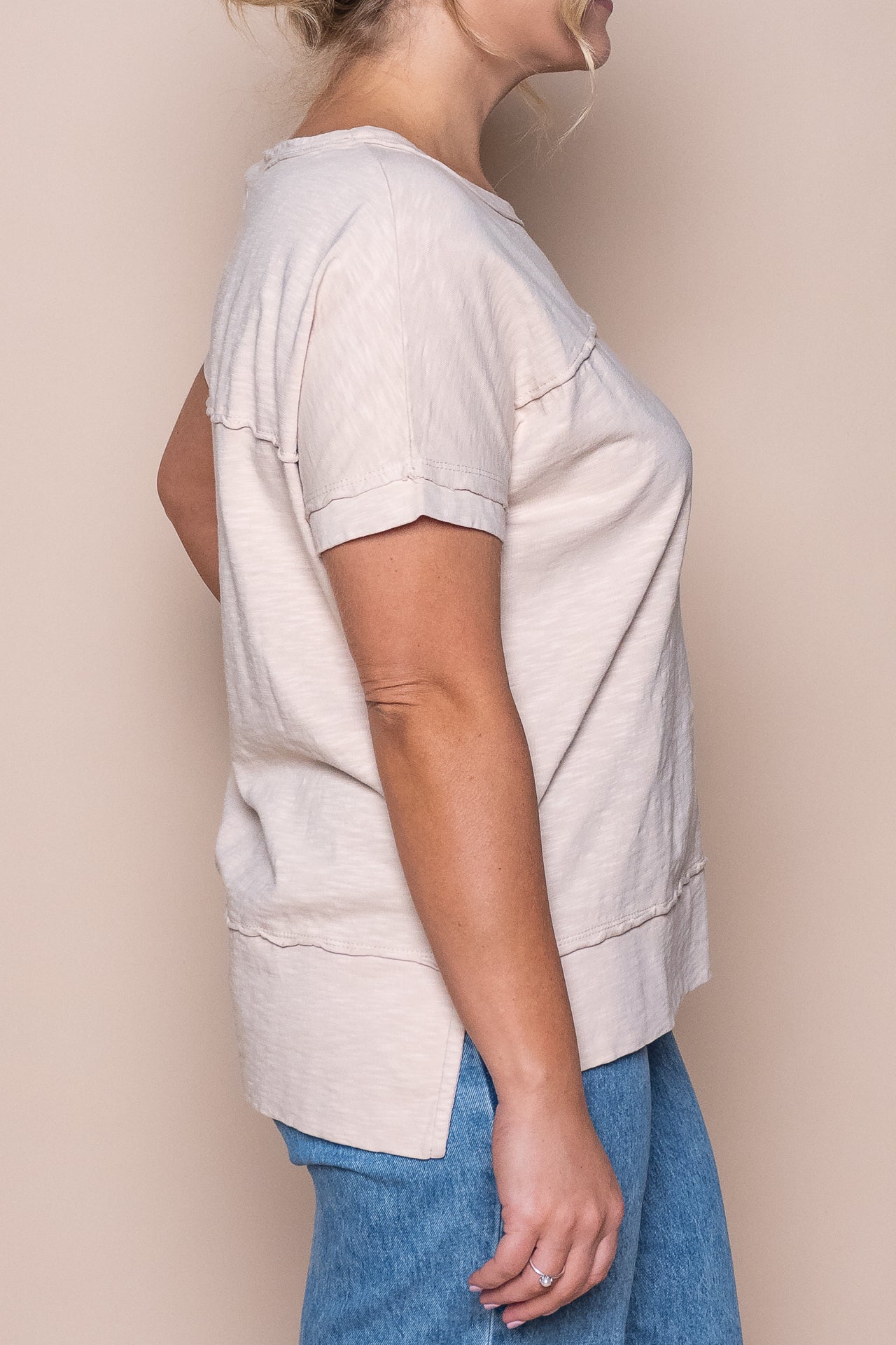 Allison Tee in Oat - Foxwood
